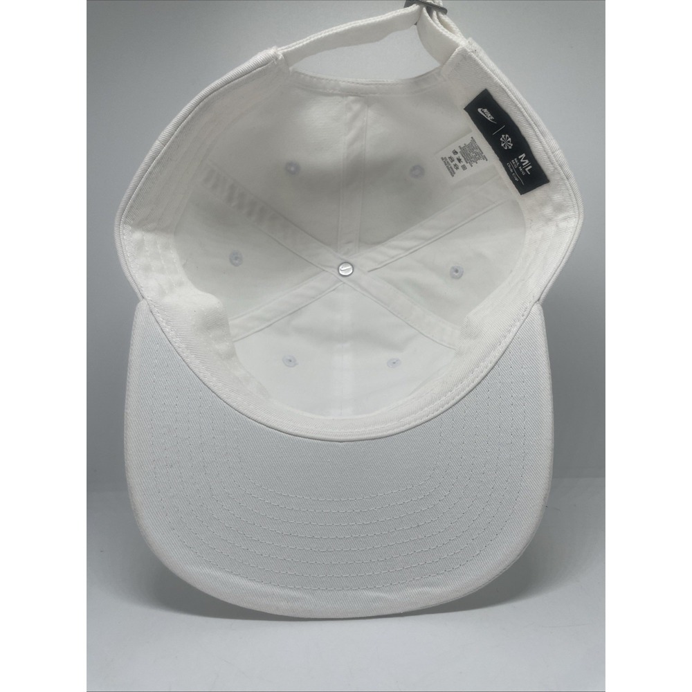 Nike Hat Cap Strap Back Mens Medium/Large White Club Cap Sneaker Patch Casual - Picture 6 of 7